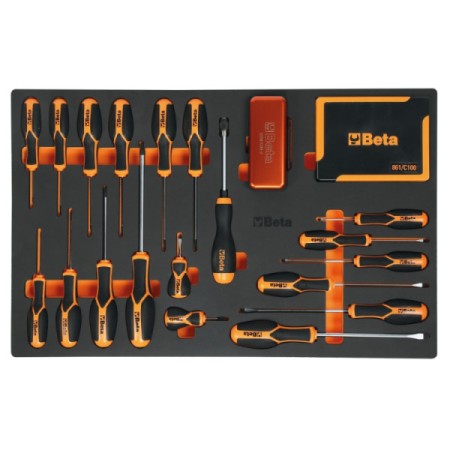 Cassettiera mobile con 7 cassetti, con assortimento di 288 utensili Beta – RSC39/7-O VI