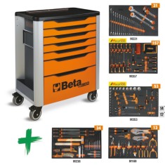 Cassettiera mobile con 7 cassetti, con assortimento di 288 utensili Beta – RSC39/7-O VI