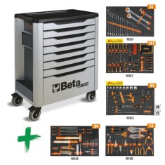 Cassettiera mobile con 7 cassetti, con assortimento di 288 utensili Beta – RSC39/7-G VI Racing Grey
