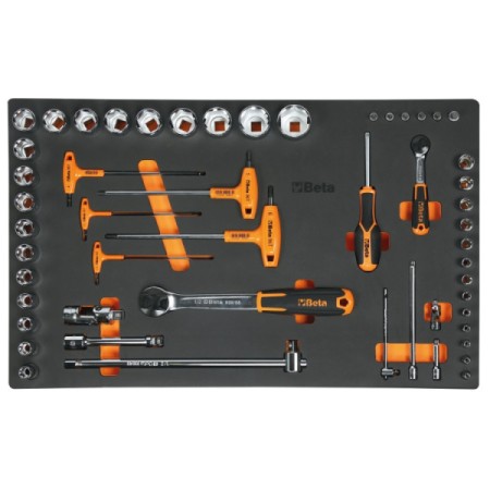 Cassettiera mobile con 7 cassetti, con assortimento di 288 utensili Beta – RSC39/7-R VI