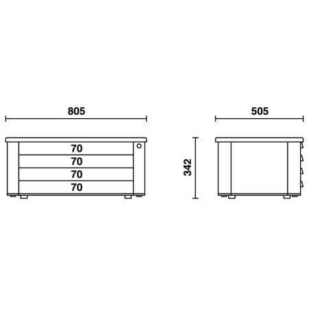 CASSETTIERA CON 8 CASSETTI ROSSO ART. C39/8