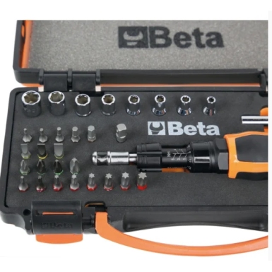 Assortimento 1 giravite dinamometrico, 8 chiavi a bussola esagonali, 20 inserti e 2 accessori Beta 584/C31