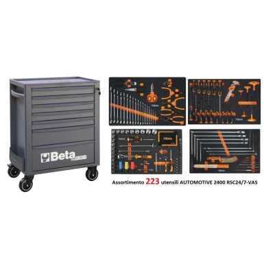 Cassettiera RSC24 a 7 cassetti con assortimento di 223 utensili 2400 RSC24/7-VAS/A