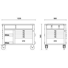 CARRELLO UPER TANK CON 10 CASSETTO ART. C28 2