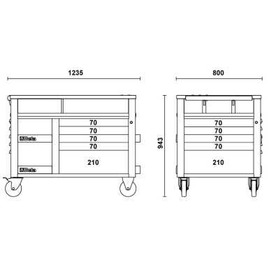CARRELLO UPER TANK CON 10 CASSETTO ART. C28