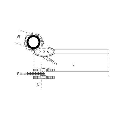 GIRATUBI REVERSIBILE A CATENA 4" ART. 386A