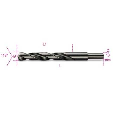 PUNTE RETTIFICATE BRUNITE HSS CODOLO RIDOTTO 13MM ART.412A MIS. 13,50