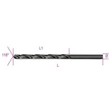 PUNTE RETTIFICATE BRUNITE HSS SERIE LUNGA ART.412L MIS. 2,00