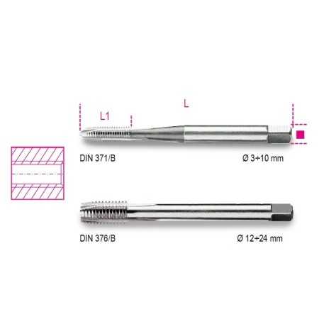 MASCHI MACCHINA HSS FORI PASSANTI M3X0,5 ART. 428FP