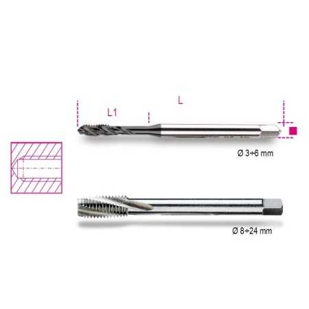 MASCHI MACCHINA HSS FORI PASSANTI M3X0,5 ART. 428FP
