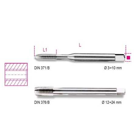 MASCHI MACCHINA HSS FORI PASSANTI M3X0,5 ART. 428FP