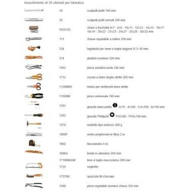 BORSA IN CUOIO CON 35 UTENSILI PER IDRAULICO ART. BETA 2009ID