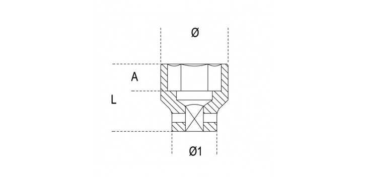 BUSSOLA ESAGONALE 8MM DA 1/2 ISOLATA 1000V BETA ART. 920MQ/A