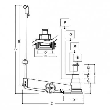 SOLLEVATORE OLEOPNEUMATICO DA 13 A 70T 3067/70-13T