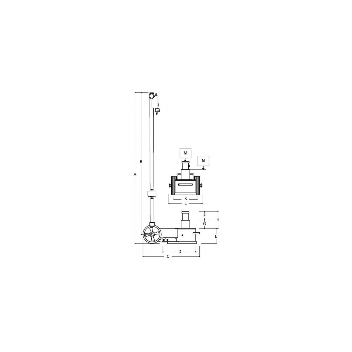 Beta SOLLEVATORE OLEOPNEUMATICO DA 13 A 70T 3067/70-13T 