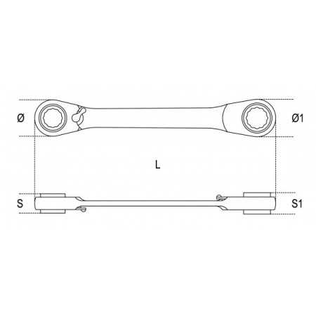 CHIAVI POLIGONALI REVERSIBILI A CRICCHETTO 192 DA 8-10-12-13
