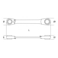 CHIAVI POLIGONALI DOPPIE A CRICCHETTO 195 8X10 2
