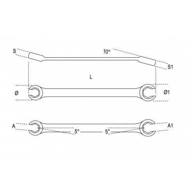 CHIAVE ESAGONALE DOPPIA APERTA 94 8X10