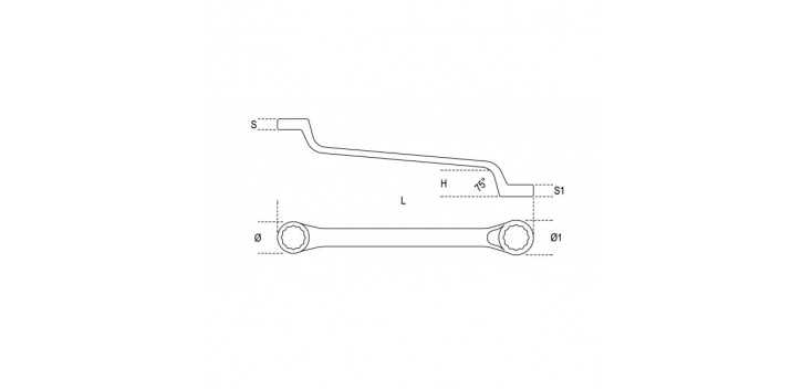 CHIAVE POLIGONALE DOPPIA CURVA 90 6X7