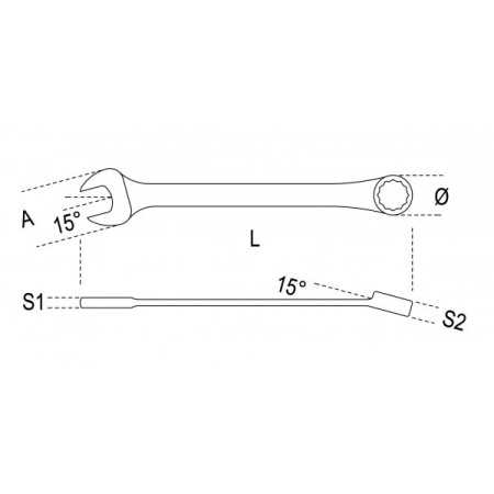 Chiave combinata a pollice da 1.1/8" art. 42AS 