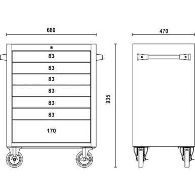 CASSETTIERA PORTA ATTREZZI IN ACCIAIO INOX BETA C04 TSS/7