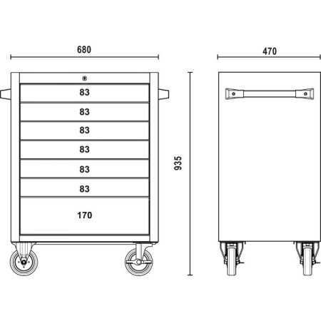 CASSETTIERA PORTA ATTREZZI IN ACCIAIO INOX BETA C04 TSS/7