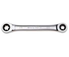 Chiavi doppie diritte a cricchetto, per viti con profilo Torx® cromate art. 195FTX