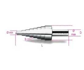 Frese coniche a gradino in acciaio HSS art. 425