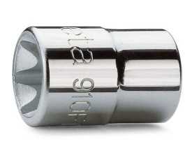 Chiavi a bussola con attacco quadro femmina 3/8" per viti con profilo Torx® cromate art. 910FTX