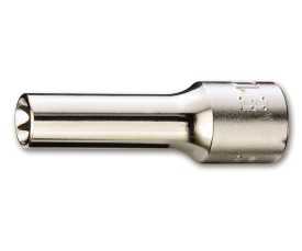 Chiavi a bussola con attacco quadro femmina 3/8", tipo lungo per viti con profilo Torx® cromate art. 910FTX/L