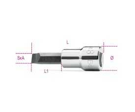 Chiavi a bussola a giravite per viti con intaglio con attacco quadro 3/8" cromate art. 910LP