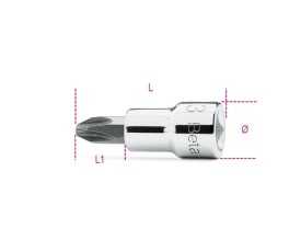 Chiavi a bussola a giravite per viti con impronta a croce Philips® con attacco quadro 3/8" cromate art. 910PH