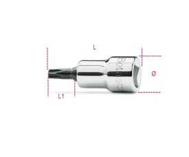 Chiavi a bussola a giravite maschio per viti con impronta Torx® con attacco quadro femmina 3/8" cromate art. 910TX