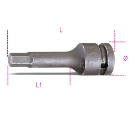  Chiavi a bussola macchina maschio esagonale attacco 3/4" - Beta 728ME