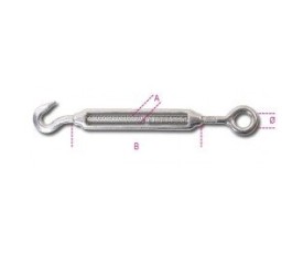 Tenditore ad occhio e gancio inox AISI 316 8206