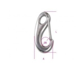 Moschettoni a gancio con sicura inox AISI 316 8250