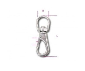 Moschettoni a gancio con girello e sicura inox AISI 316 8267